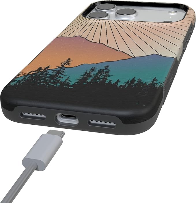 Casely iPhone 17 Pro Case | Golden Hour | Mountain Sunset | Compatible with MagSafe | Bold Protective Design