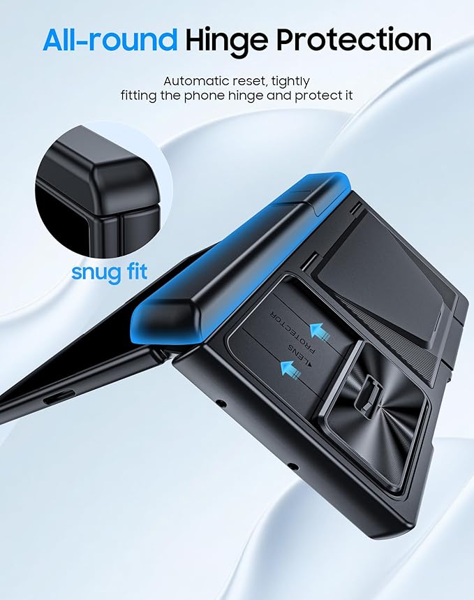 for Samsung Galaxy Z Fold 7 Case with Card Holder RFID Blocking & Privacy Screen Protector & Slide Lens Cover & Hinge Protection & Kickstand, Shockproof Wallet Case for Z Fold 7 (Black)