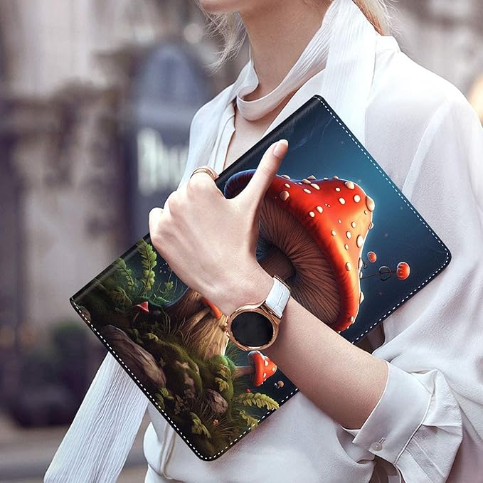 Case for Galaxy Tab A9 Plus ， Auto Sleep/Wake Multi-Angle Viewing Slim Folio Stand Cover for Samsung Galaxy Tab A9+/A9 Plus 11 Inch 2023 (SM-X210/X216/X218), Red Mushroom