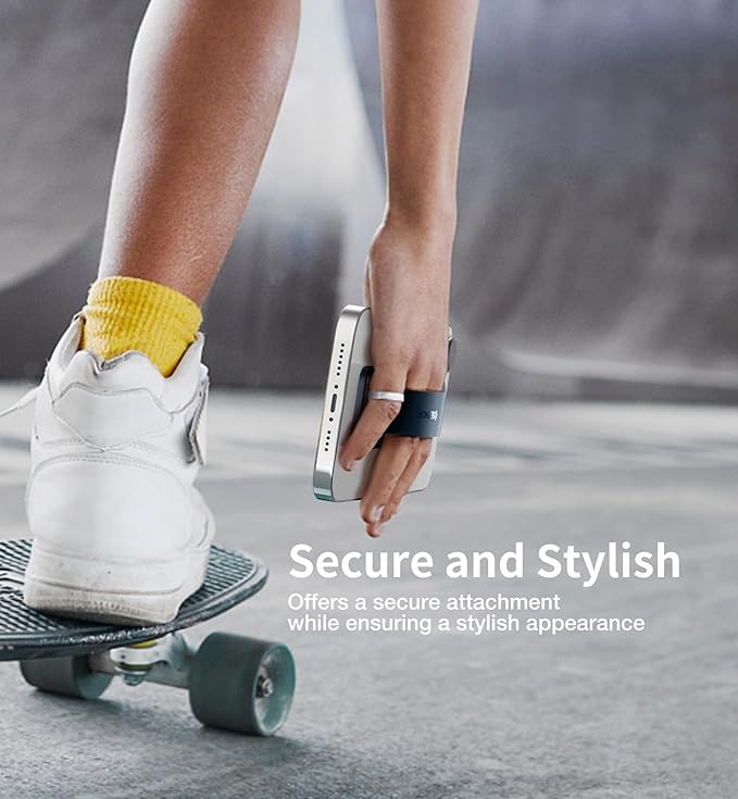 Dexnor New Upgrade Phone Grip, Phone Holder for Hand [2-in-1] Phone Strap with Kickstand Phone Finger Holder Compatible with Most iPhone Samsung Phone Case, Navy Blue