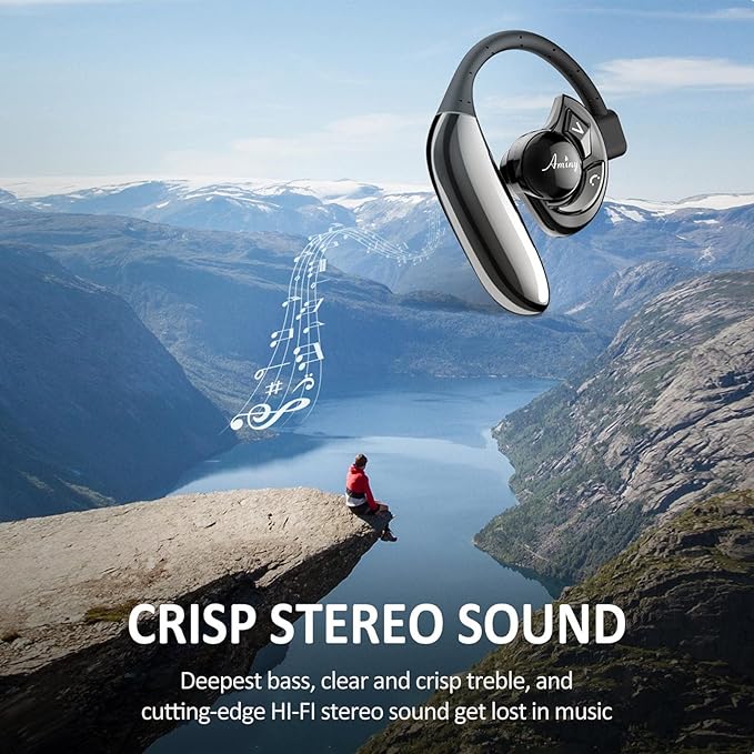 Bluetooth Headset,Wireless Bluetooth Earpiece Compatible with iPhone/Android Cell Phones,Auriculares Bluetooth Earpiece 28 Hrs Talking Time