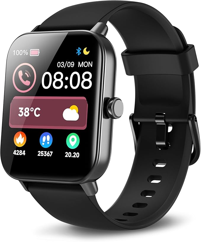 Smart Watches for Men Women, Alexa Built-in, 1.8" Smartwatch with Heart Rate/SpO2/Sleep/Stress, IP68 Waterproof Fitness Tracker with Bluetooth Call (Answer/Make), 101+ Sports Modes, for Android iPhone
