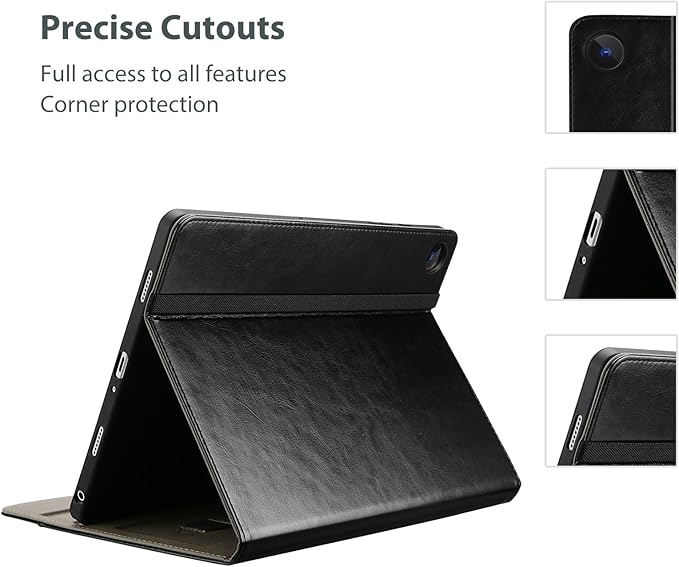 ProCase for Galaxy Tab A9 Plus 11 Inch 2023 (Model: SM-X210/SM-X215/SM-X216/SM-X218); Premium PU Leather Folio Business Stand Cover with Hand Strap; Pencil Holder; Front Pocket -Black