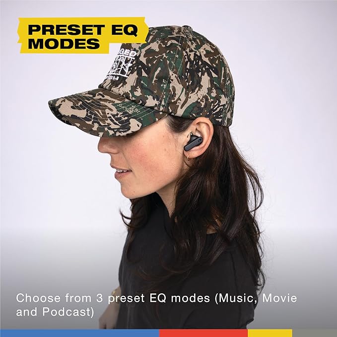 Skullcandy Smokin’ Buds Wireless Earbuds, Bluetooth Headphones, Noise Isolating Fit, Up to 20 Hours Battery, IPX4 Sweat and Water Resistant, Microphone for iPhone Android - True Black