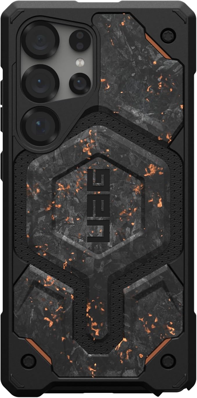 URBAN ARMOR GEAR UAG [Limited Edition] Designed for Samsung Galaxy S25 Ultra Case Monarch Pro - Magnetic Charging Compatible Premium Rugged Protective Cover, Forged Carbon Fiber with Copper