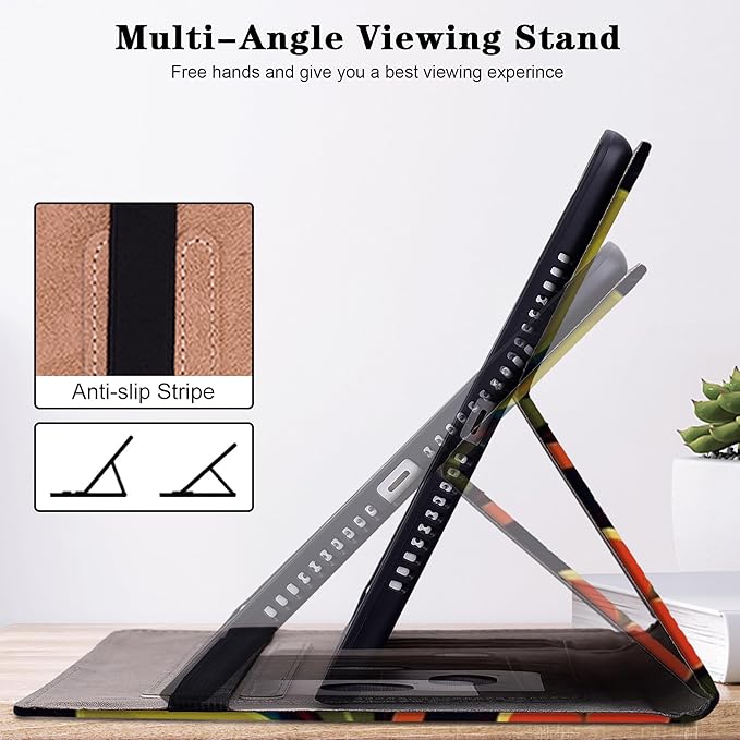 Tablet Case for Lenovo Tab Plus 11.5 Inch 2024, Multi-Angle Viewing Premium PU Leather Case with Hand Strap & Card Slots/Holder for 11.5" Lenovo Tab Plus 2024 Release - Watercolor