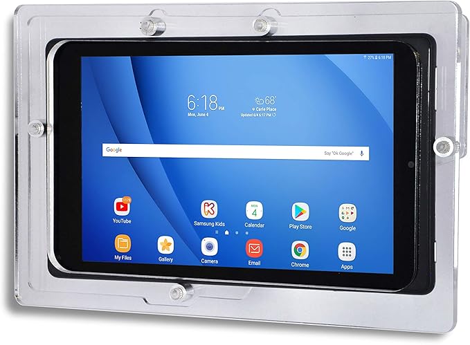TABcare Security Anti-Theft Acrylic VESA Enclosure for Amazon Fire Max 11 with Free Wall Mount Kit & 90-Degree USB C Charge Cable(White, Fire Max 11)