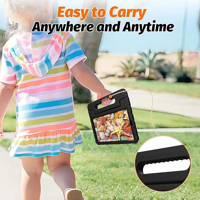 for Lenovo Tab M9 Case, New Kids Heavy Duty Cover with Convertible Handle Stand for Lenovo Tab M9 9.0 Inch 2023, Black