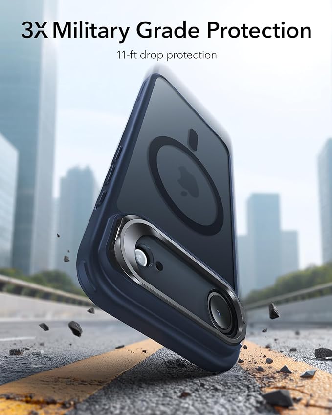 ESR for iPhone Air Case with Stand, Camera Control Cover Compatible with MagSafe, Military-Grade Drop Protection Magnetic Phone Case for iPhone 17 Air Case, Scratch-Resistant Back Cover,Frosted Blue