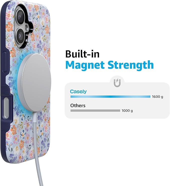 Casely iPhone 17 Case | Poppy Meadows | Pastel Floral | Compatible with MagSafe | Bold Protective Design