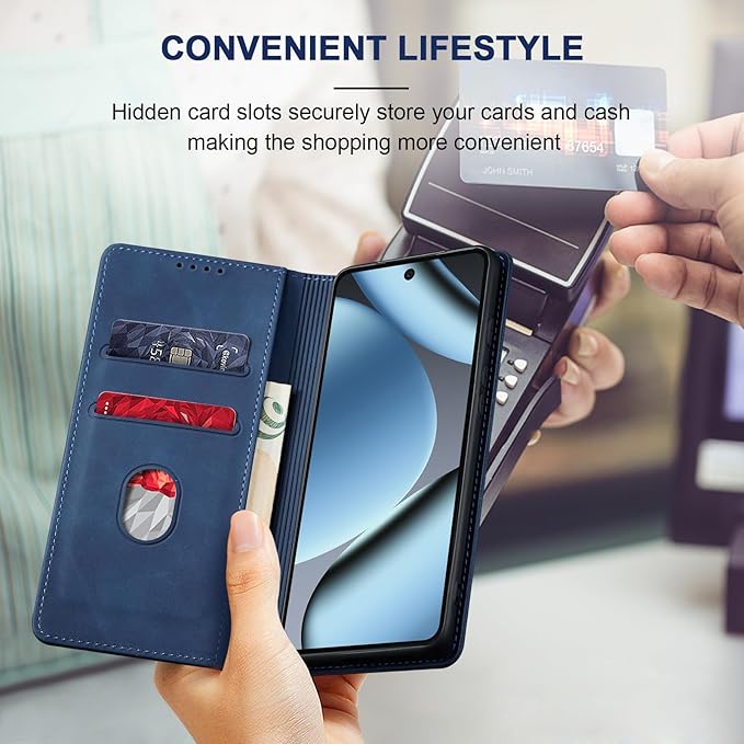 Jasonyu Flip Wallet Case for Google Pixel 10/10 Pro 5G,Leather Magnetic Folio Cover with Card Holder,Kickstand - TPU Shockproof Durable Protective Phone Case,Blue