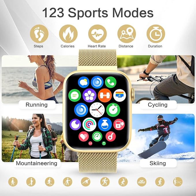 2025 Smart Watches for Women Men Blood Pressure, 1.9"AMOLED Display,AI Watch Face/Da GPT AI/AI Voice, 24/7 Heart Rate Stress Sleep Monitor, IP68 Waterproof, 123 Sports Fitness Tracker for Android iOS