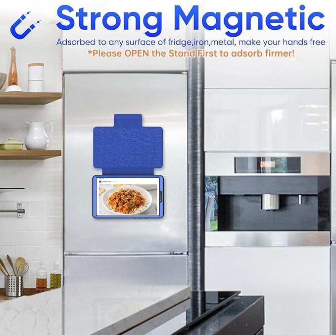 SEYMAC stock Case for Samsung Galaxy Tab A9 8.7'', Case with Magnetic Multi-Angles Stand, Card Slot for Galaxy Tab A9 8.7'' SM-X110/X115/X117, (Blue)