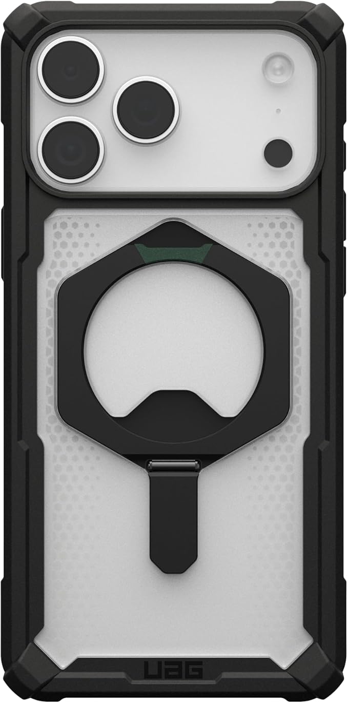 URBAN ARMOR GEAR UAG Designed for iPhone 17 Pro Max Case with Kickstand Plasma XTE - Compatible with MagSafe Transparent Military Grade Protective Cover, Black/Clear