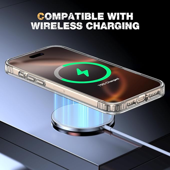 Diaclara Designed for iPhone 16 Pro Max Case, [with Privacy Screen Protector] [Anti Spy] [Military Grade Drop Protection] Heavy Duty Full-Body Shockproof Phone Case, Magnetic Clear