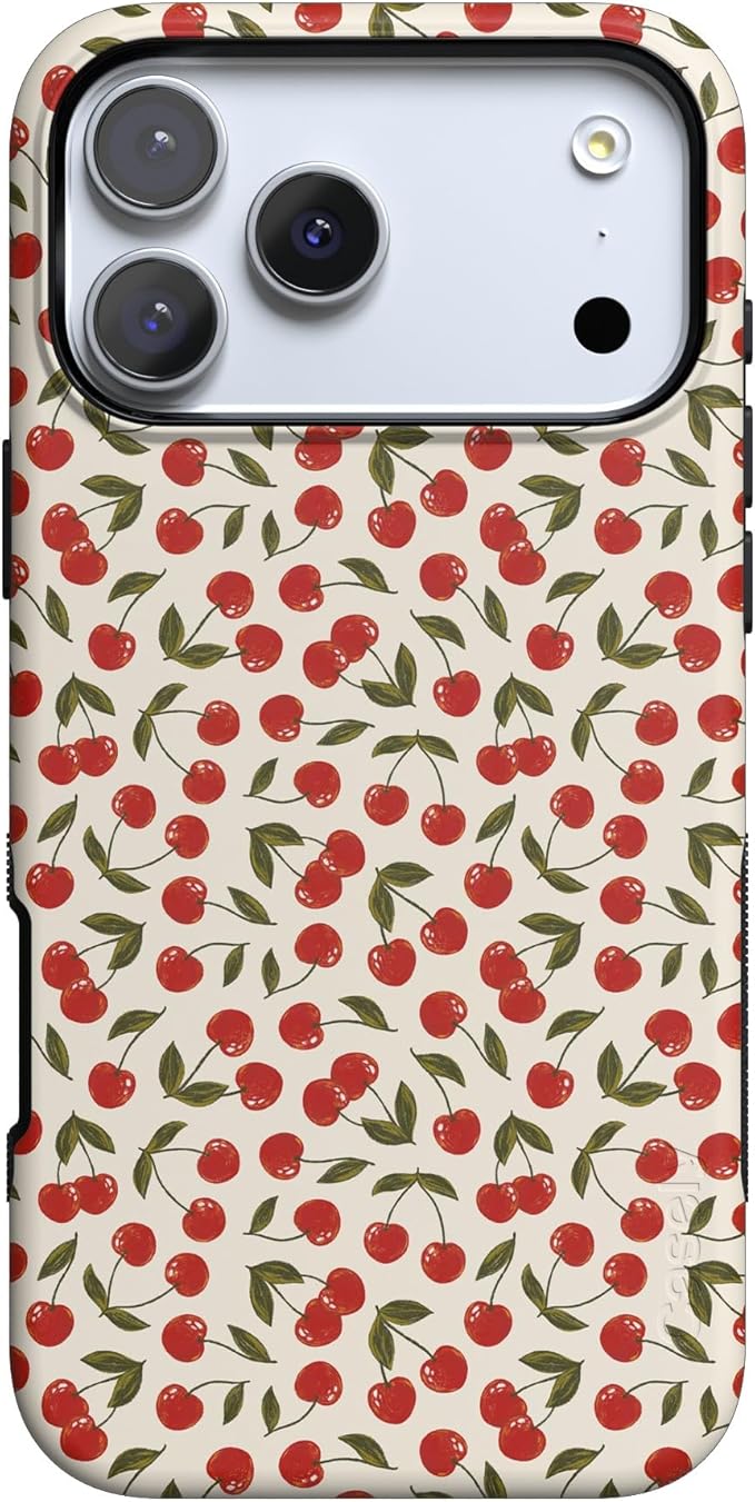 Casely iPhone 17 Pro Case | Cherry on Top | Red Cherries | Compatible with MagSafe | Bold Protective Design