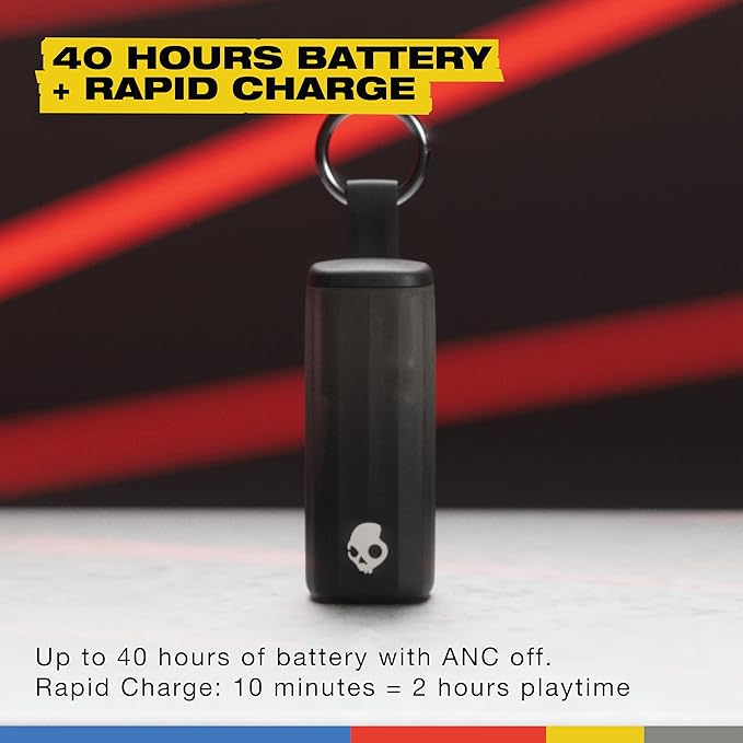 Skullcandy Method 360 ANC Wireless Earbuds, Sound by Bose, Bluetooth Headphones, Premium Noise Cancelling, Up to 40 Hrs Battery, Sweat and Water Resistant, Microphone for iPhone Android - True Black