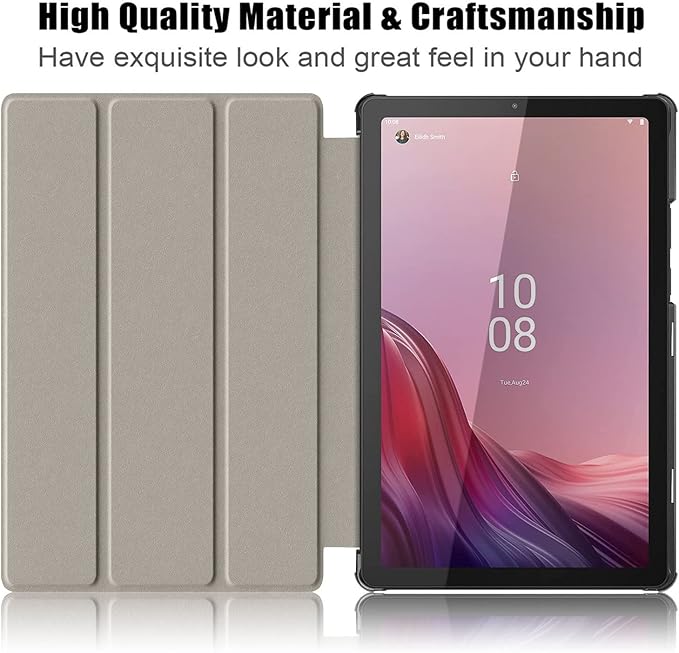 Epicgadget Case for Nook 9" Lenovo Tablet (2024) / Lenovo Tab M9 (TB-310FU, 2023 Released) 9 Inch Display Tablet - Slim Lightweight Trifold Shell Stand Cover Case + 1 Random Stylus (Black)