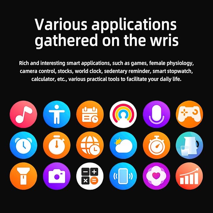 SW8(Black) 1.39" Stylish Smartwatch for Men, Bluetooth Calling, AI Voice Assistant, 107 Sport Modes, 3ATM Waterproof, Fashionable Design, Compatible with Android/iOS