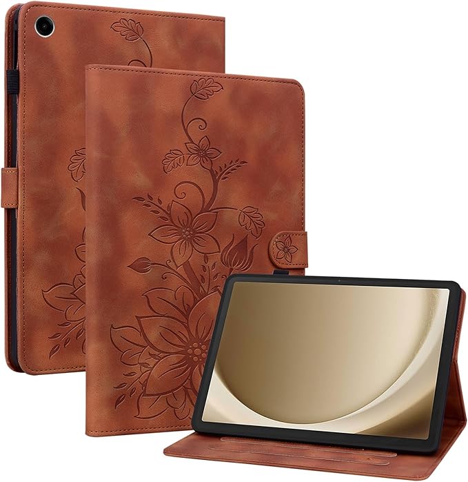 Case for Samsung Galaxy Tab A9+/ A9 Plus 11 inch 2023 SM-X210/ X215/ X216, Magnetic Clasp Stand Premium PU Leather Case with Pen Holder for Galaxy Tab A9 Plus Tablet Case, Brown