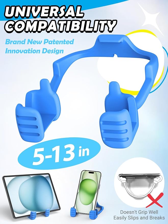 Stocking Stuffers for Teens Boys Girls Tablet Stand for iPad: Universal Compatible Thumbs Up Lazy Cell Phone Stand Holder for Desk Fun Birthday Gifts for Men Women Kids Adults Gifts for Christmas