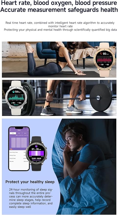 Smart Watch for Men Women (Answer/Make Calls), 1.46" IPS HD Screen, Fitness Tracker, 100+ Sport Modes, Blood Oxygen/Sleep/Heart Rate Monitor, IP67 Waterproof, Smartwatch for Android iOS, Black