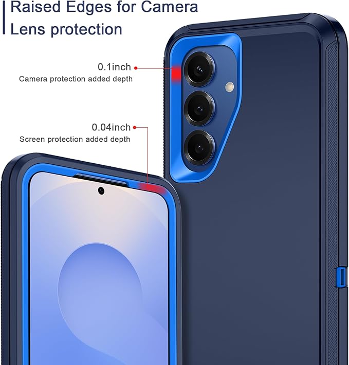 for Samsung Galaxy S25 Plus Case Heavy Duty Protective Shockproof Dropproof 3-Layer Full Body Protection [Without Screen Protector] Tough Rugged Case for Galaxy S25 Plus,Navy Blue