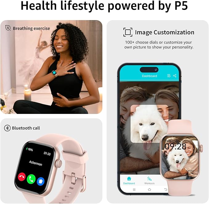 Smart Watch for Men Women Answer/Make Call, 1.85" Smartwatch, Fitness Watch with Heart Rate Blood Pressure Sleep Monitor, 140+Sports, IP68 Waterproof Step Counter Watch Compatible with Android IOS