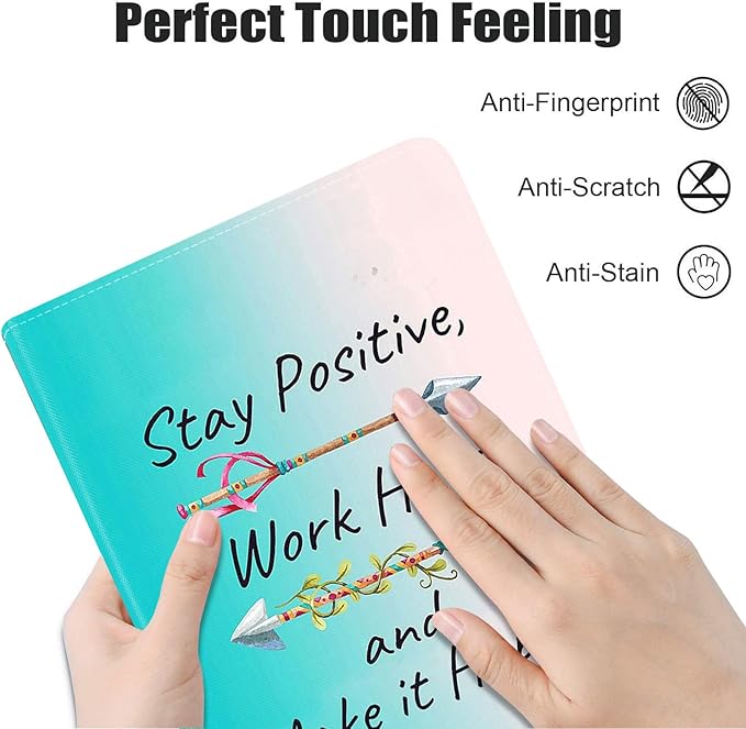 Case for Samsung Galaxy Tab A7 10.4 inch 2022/2020 (SM-T500/T503/T505/T507/T509), Slim PU Leather Stand Folio Cover with Auto Sleep/Wake, Stay Positive Work Hard and Make It Happen Inspirational Quote