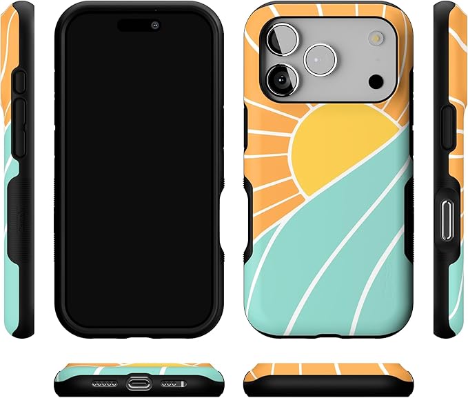 Casely iPhone 17 Pro Case | Waves & Rays | Sunshine | Bold Protective Design | Compatible with MagSafe