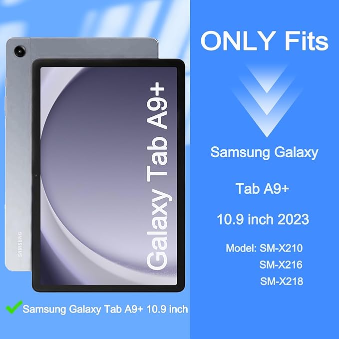 Rantice Case for Samsung Galaxy Tab A9+ 11”, Heavy Duty Shockproof Rugged Protective Case with Kickstand for Samsung Galaxy Tab A9+ / A9 Plus 11” 2023 (SM-X210/X216/X218), Blue+Black