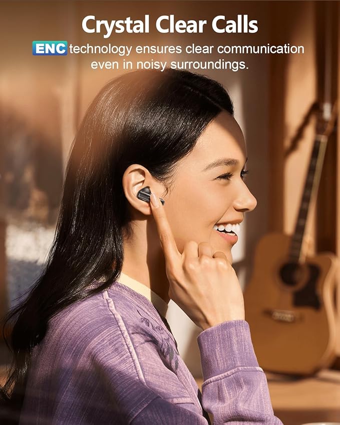 Wireless Earbuds Bluetooth Headphones, Ear Buds with Touch Screen, ANC ENC Noise Cancelling Transparency Mode, 40H Stereo Deep Bass, IPX7 Waterproof, Clear Calls, 5 EQ for iOS Android (Darkgray)