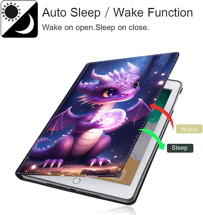 Case for Galaxy Tab A9 Plus ， Auto Sleep/Wake Multi-Angle Viewing Slim Folio Stand Cover for Samsung Galaxy Tab A9+/A9 Plus 11 Inch 2023 (SM-X210/X216/X218), Purple Dragon Baby
