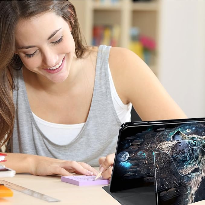 Case for Lenovo Tab P11 Plus Case 2021 (TB-J616F / J616X), 360 Degree Rotating Folding Stand,with Auto Sleep/Wake Case for Lenovo Tab P11 11” 2020 (TB-J606F TB-J606X),Feathers Wolf Warrior