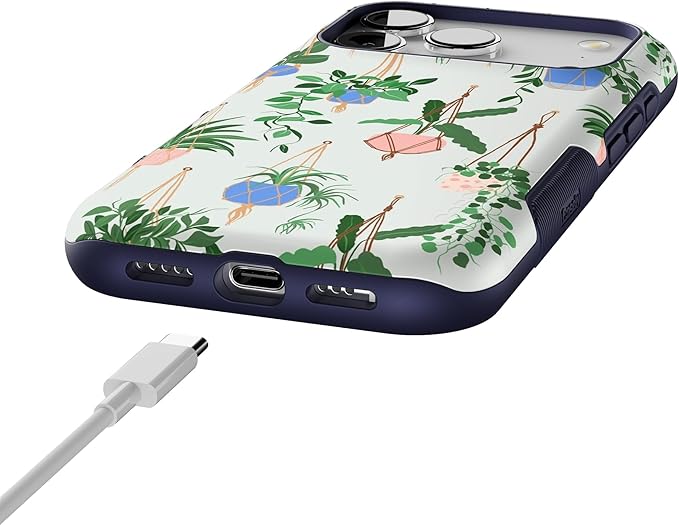 Casely iPhone 17 Pro Case | Hanging Around | Potted Plants Floral | Bold Protective Design | Compatible with MagSafe