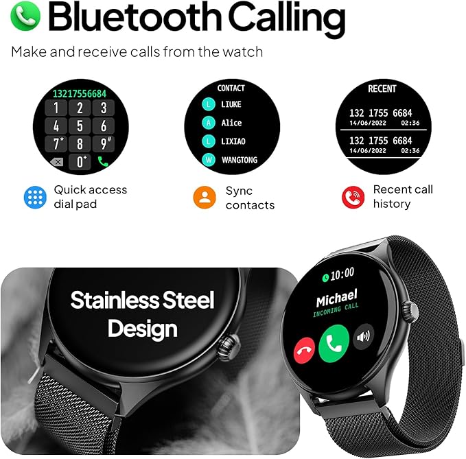 Fire-Boltt Phoenix Ultra Luxury Stainless Steel, Bluetooth Calling Smart Watch, AI Voice Assistant, Metal Body with 120+ Sports Modes, SpO2, Heart Rate Monitoring (Dark Grey).