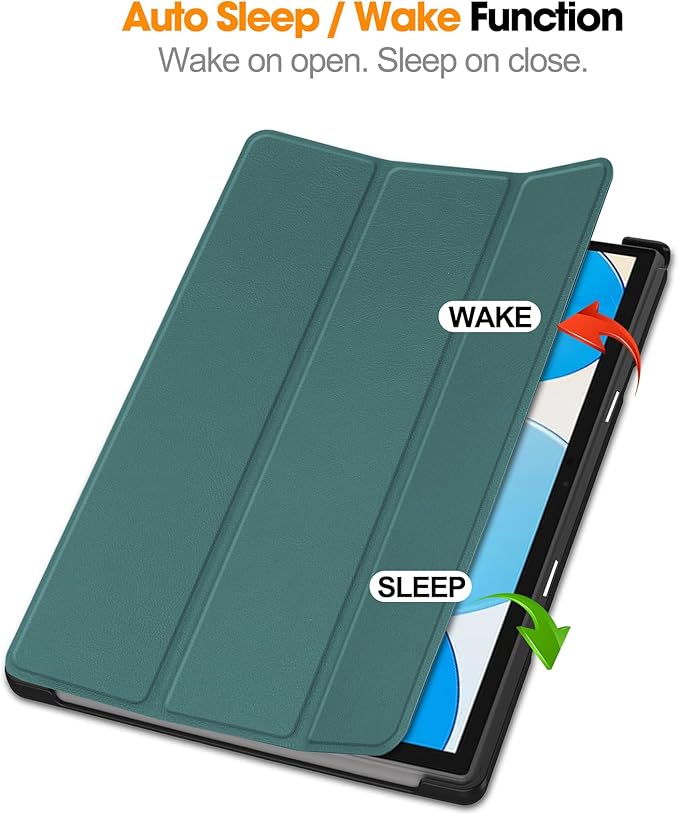 Case for TECLAST M40 Pro 10.1 inch Tablet, Folding Folio Ultra-Thin PU Leather Stand Case Cover for TECLAST M40 Pro / P20HD / P20S Green