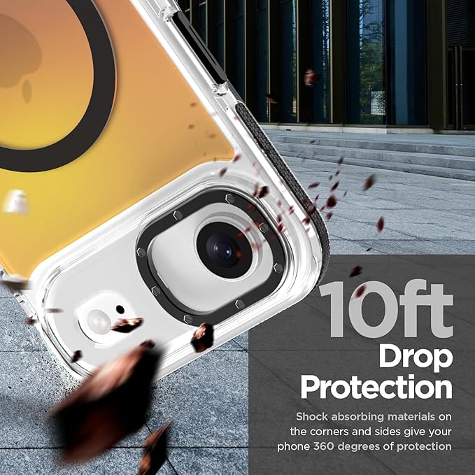 MOWIME Magnetic Case for iPhone Air [Compatible with Magsafe] [Cute Fashion Fluorescent Design] [1 Screen Protector] Slim Translucent Matte Case for iPhone Air 6.5" 2025, Black