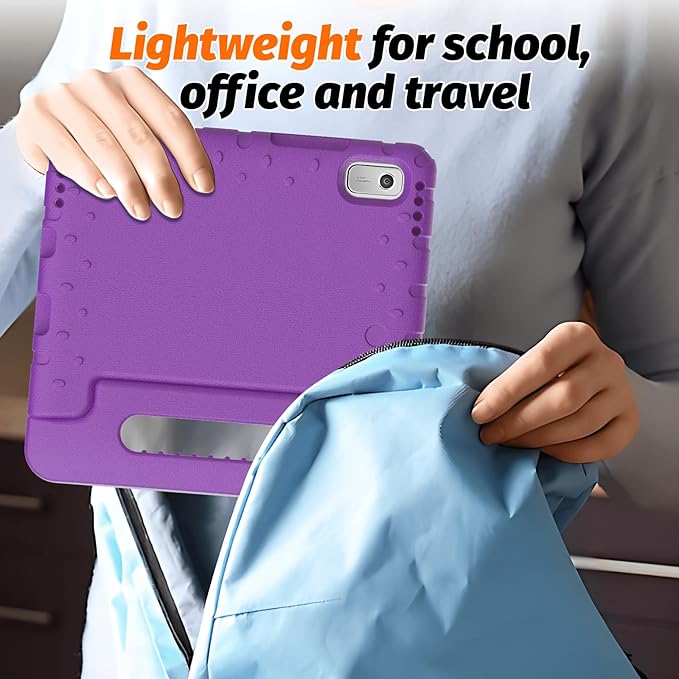 for Lenovo Tab M9 Case, New Kids Heavy Duty Cover with Convertible Handle Stand for Lenovo Tab M9 9.0 Inch 2023, Purple