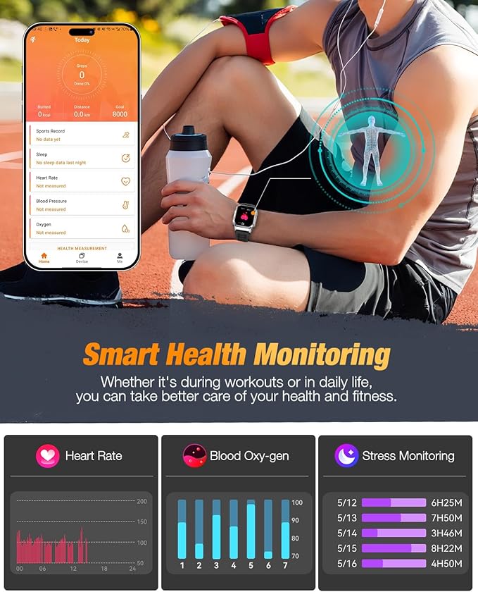 Military Smart Watches for Men - 1.83" GPS Smartwatch with Flashlight, Heart Rate, Sp02, Sleep Monitor, Bluetooth Call, Fitness Tracker for Android Phones & iPhone,Outdoor Sports Watches,Silver