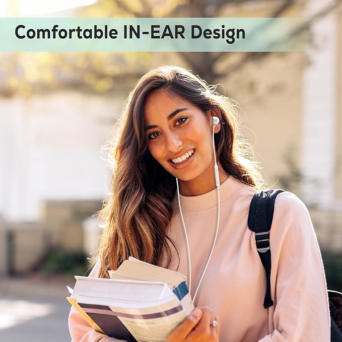 USB C Headphones for iPhone 16/15 Pro Max Wired Earbuds in-Ear Type C Built-in HD Microphone Volume Control Earphones for Samsung Z Flip 5 4 Galaxy S23 S21 A53 A54 Pixel 8 7 Pro, White