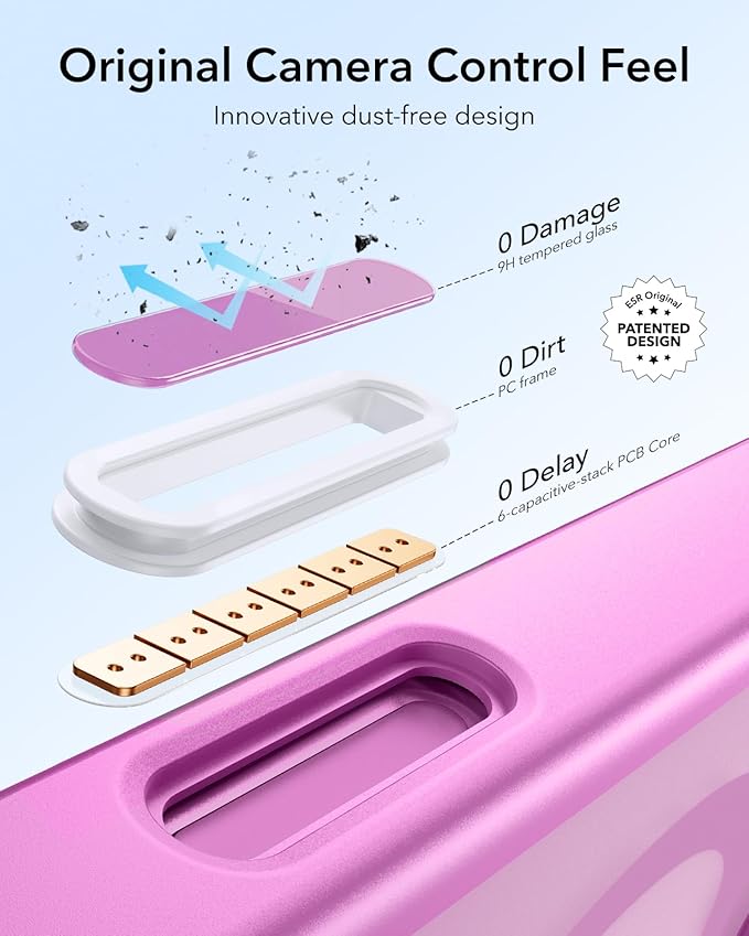 ESR for iPhone 16 Plus Case, Camera Control Button Compatible with MagSafe, Military-Grade Protective Case, Built-in Stash Stand Phone Case, Scratch-Resistant Back Cover, Classic Series, Frosted Pink