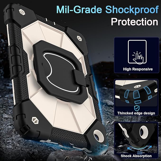 Case for Samsung Galaxy Tab A9+/A9 Plus 11 Inch (SM-X210/X216/X218) with Screen Protector/Rotating Stand/Pen Holder,Military Grade Shockproof Cover for Galaxy Tab A9 Plus Cases