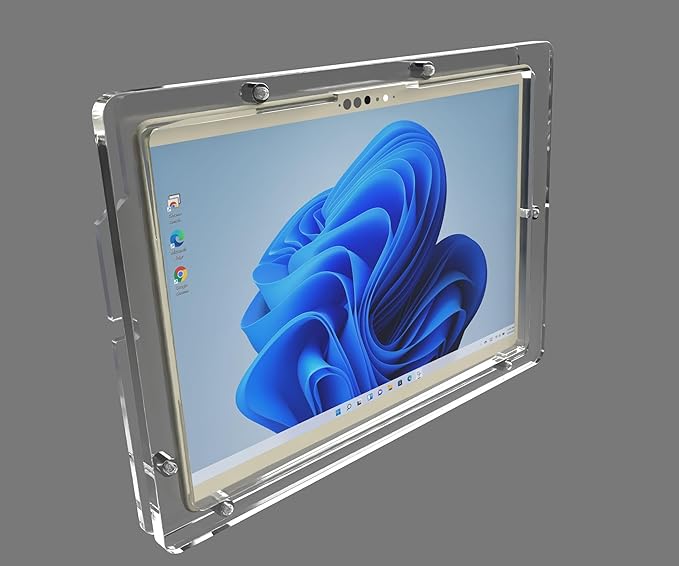TABcare Anti-Theft Security Acrylic VESA Case for Microsoft Surface Pro 12" Tablet with 90-Degree USB C Cable & Wall Mount Kit(Clear, Surface Pro 12)