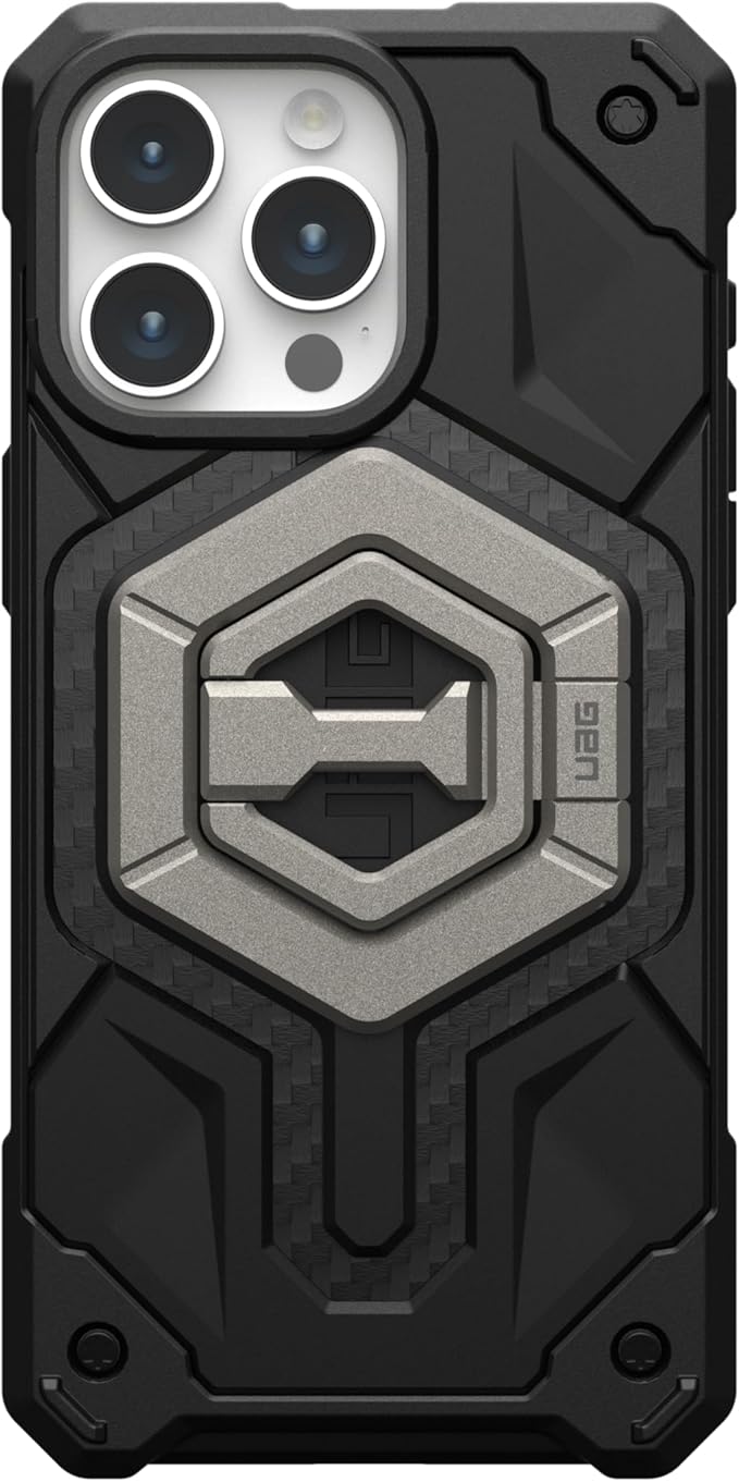 URBAN ARMOR GEAR UAG Magnetic Phone Ring Stand Compatible with MagSafe Magnet, Removable Metal Finger Ring Grip & 360 Rotation Adjustable Kickstand for iPhone 17, Galaxy S25, Titanium