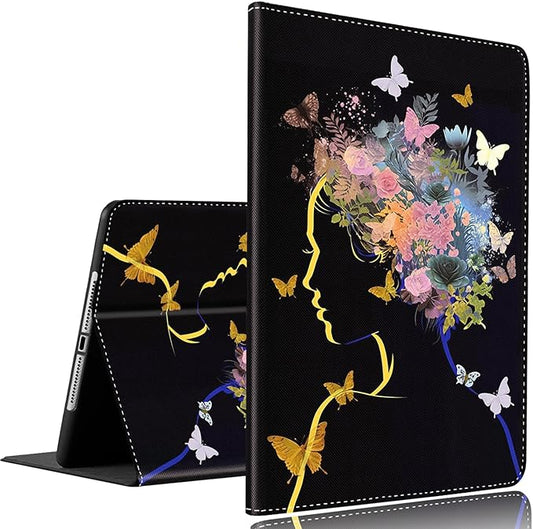 Case for Samsung Galaxy Tab A9 Plus 11 inch 2023，Slim Fit Foldable Standing Cover Case with Auto Sleep/Wake for Galaxy Tab A9+ 11’2023 (SM-X210/X216/X218)，Inspirational Women Butterfly