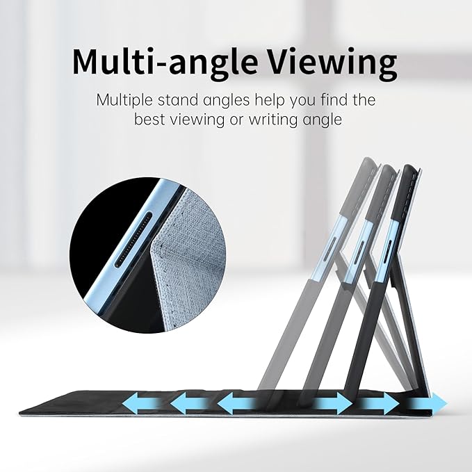 Omnpak Microsoft Surface Pro 11/10/9 Case, Lightweight Protective, Multiple Angle, Stylus Holder, Designed for Surface 11th Edition AI 2024/Pro 9 5G 13" 2022, Compatible with Type Cover Keyboard