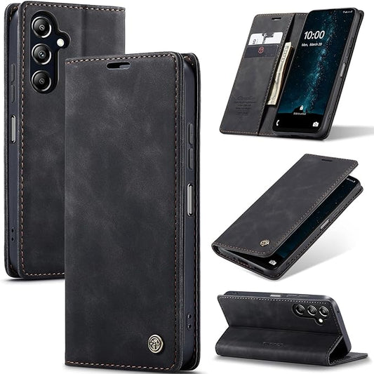 for Samsung Galaxy A16 5G Case, Flip Wallet Leather Case with Card Holder Magnetic Closure Shockproof Kickstand Protective Phone Cases Cover for Galaxy A16 5G / A16 4G, Black