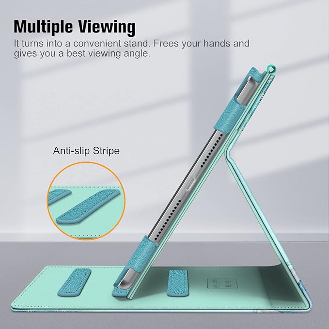 Fintie Case for iPad 9th / 8th / 7th Generation (2021/2020/2019) 10.2 Inch - [Corner Protection] Multi-Angle Viewing Stand Cover with Pocket & Pencil Holder, Auto Sleep Wake, Emerald Marble