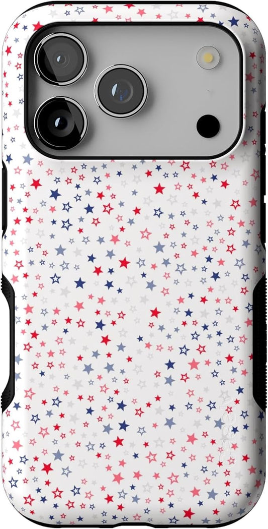 Casely iPhone 17 Pro Case | Seeing Stars | Red, White & Blue | Bold Protective Design | Compatible with MagSafe